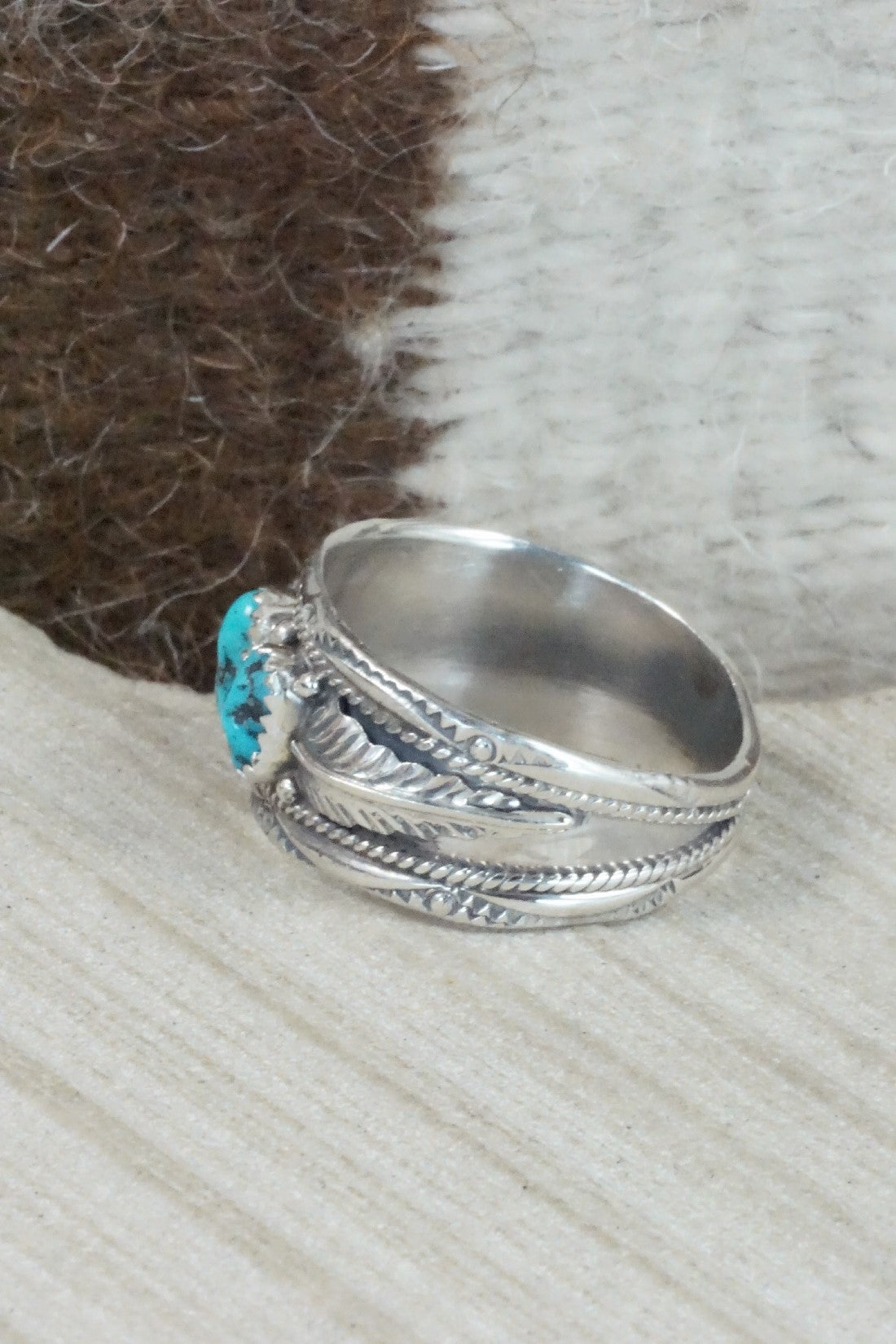 Turquoise & Sterling Silver Ring - Betty Begay - Size 14.5