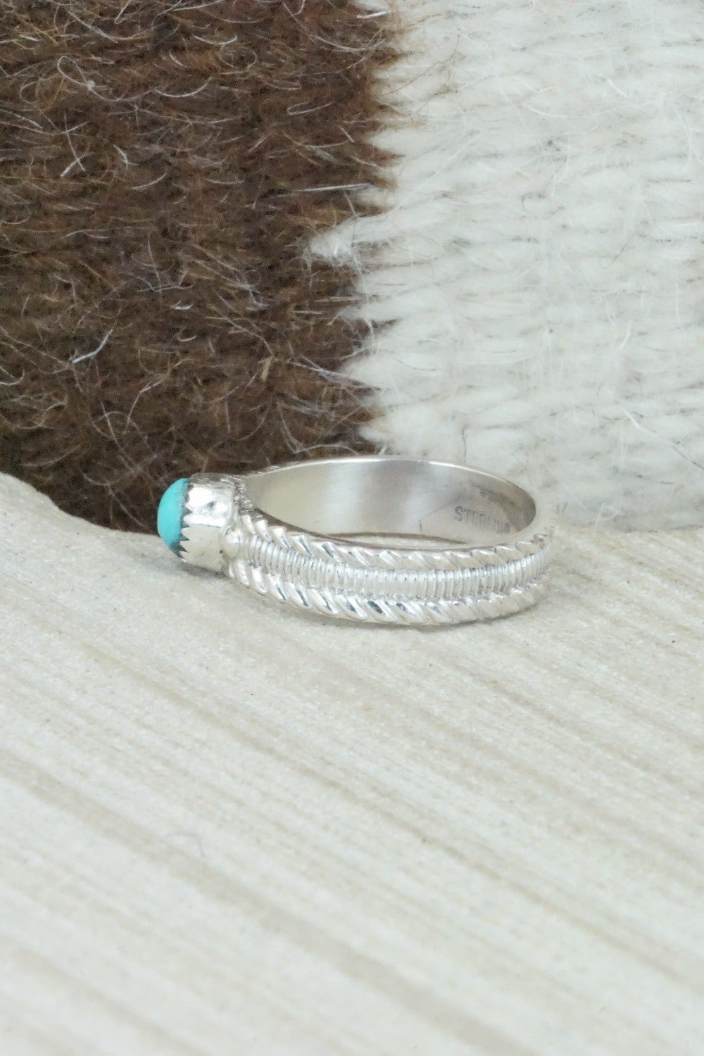 Turquoise & Sterling Silver Ring - Joanita Yatsatee - Size 8