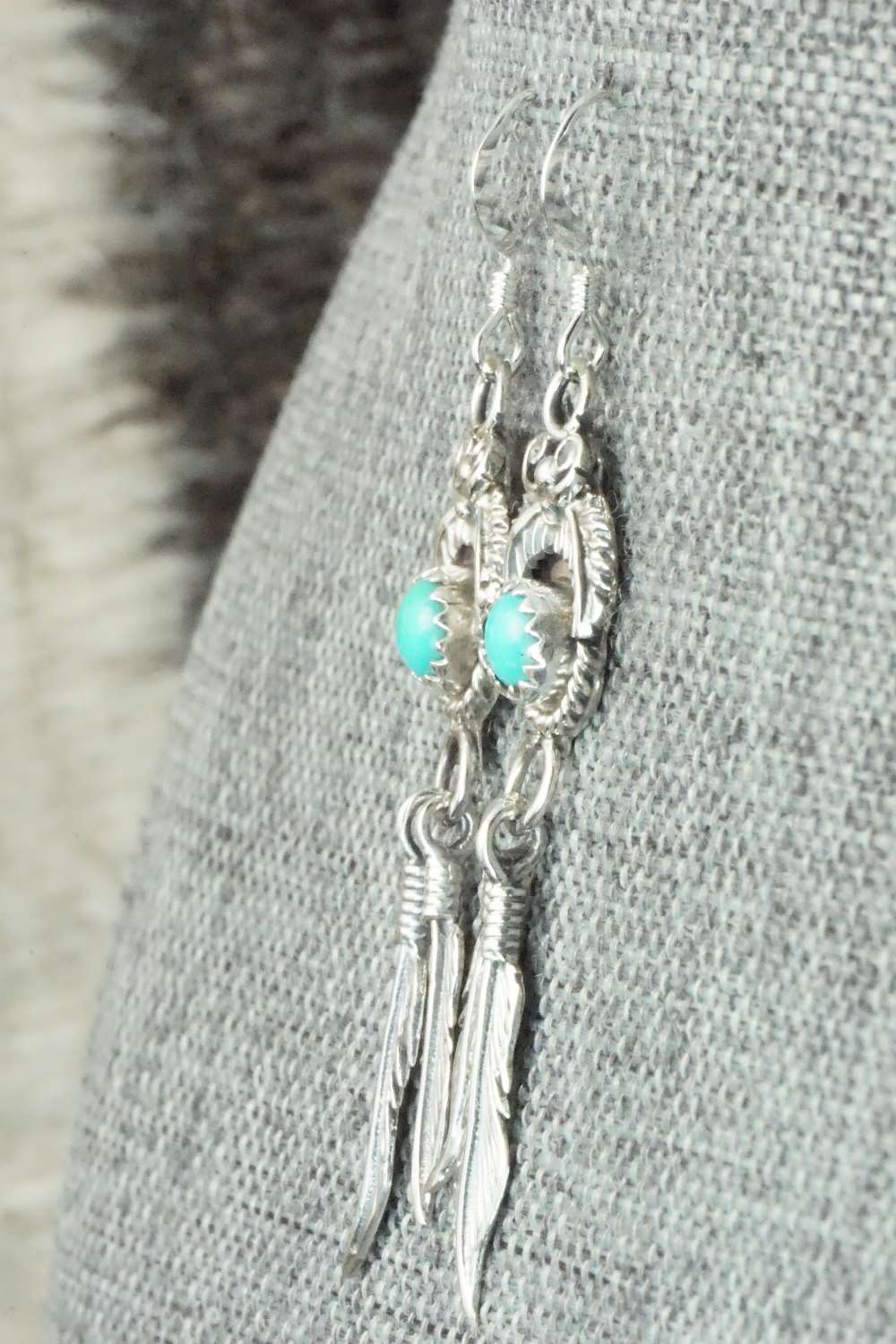 Turquoise & Sterling Silver Earrings - Roger Pino