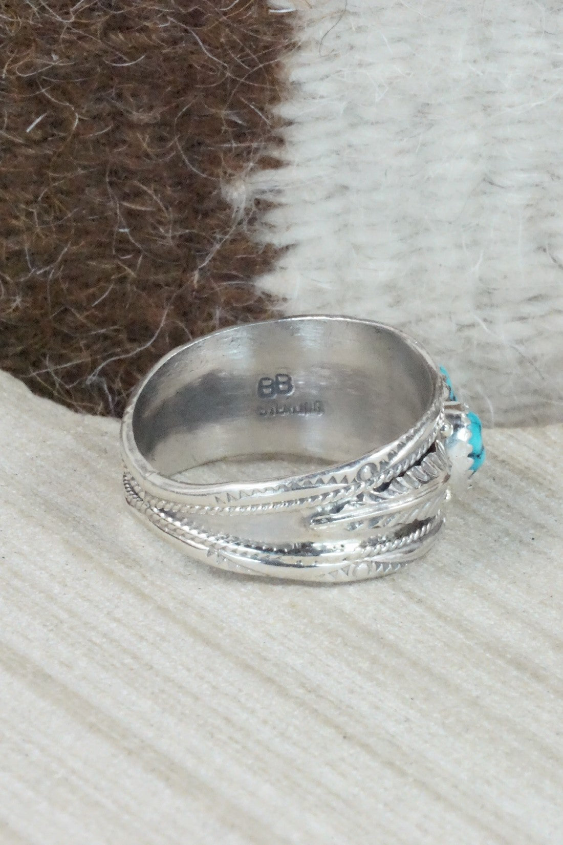 Turquoise & Sterling Silver Ring - Betty Begay - Size 14.5