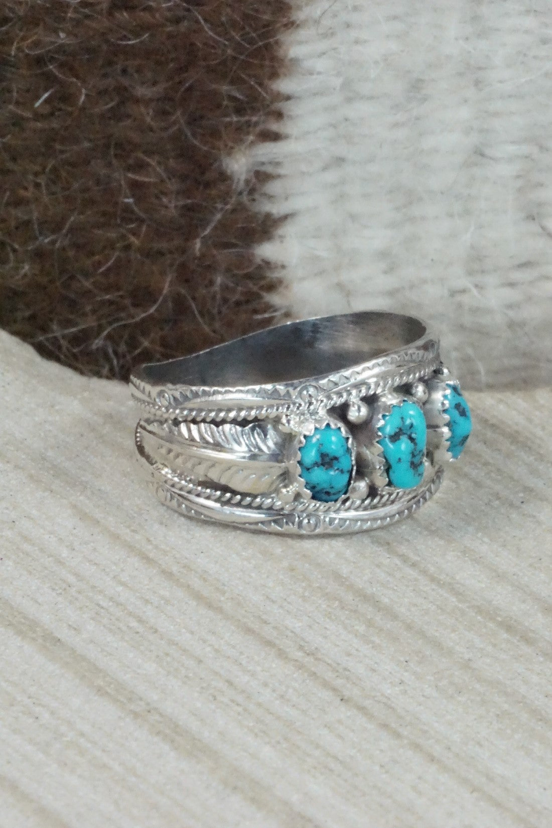 Turquoise & Sterling Silver Ring - Betty Begay - Size 14.5