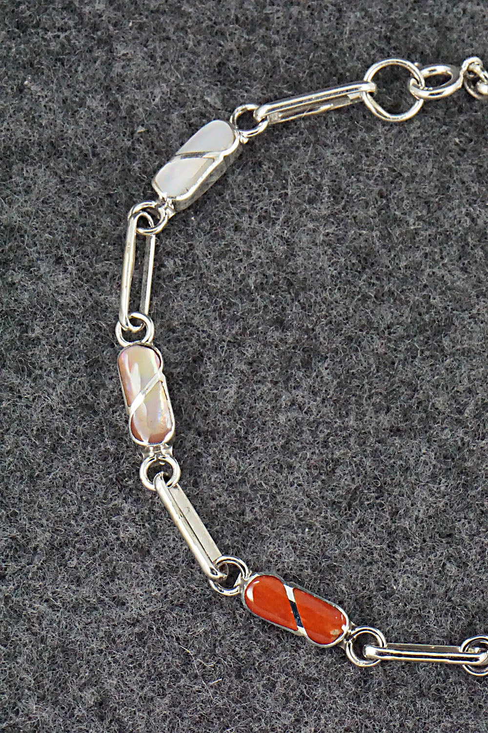 Multi Stone & Sterling Silver Link Bracelet - Gina Dosedo