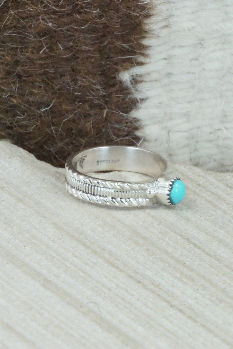 Turquoise & Sterling Silver Ring - Joanita Yatsatee - Size 7.5
