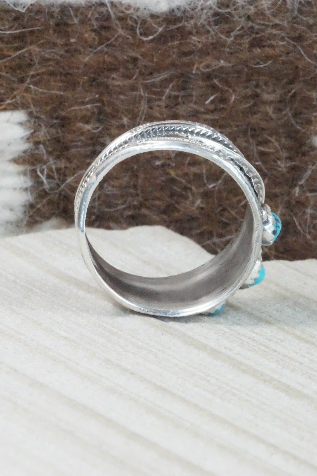 Turquoise & Sterling Silver Ring - Betty Begay - Size 14.5