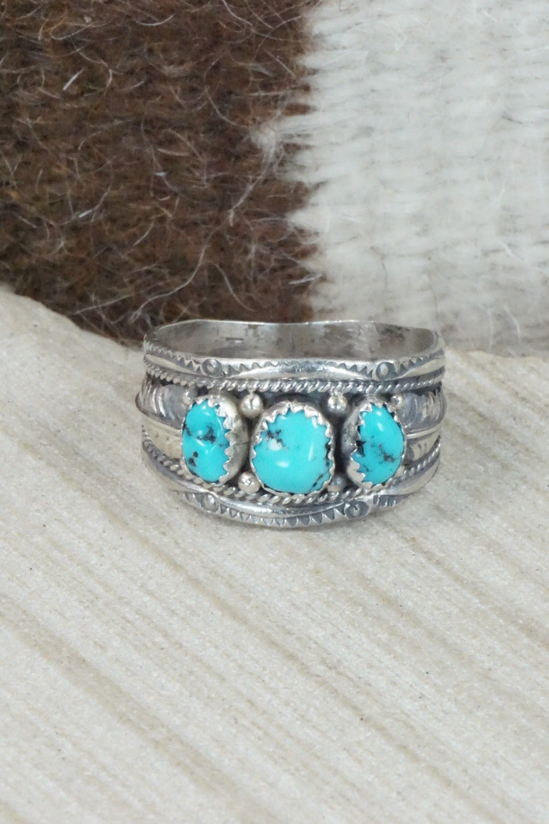 Turquoise Sterling Silver Ring - Betty Begay - Size 13.75
