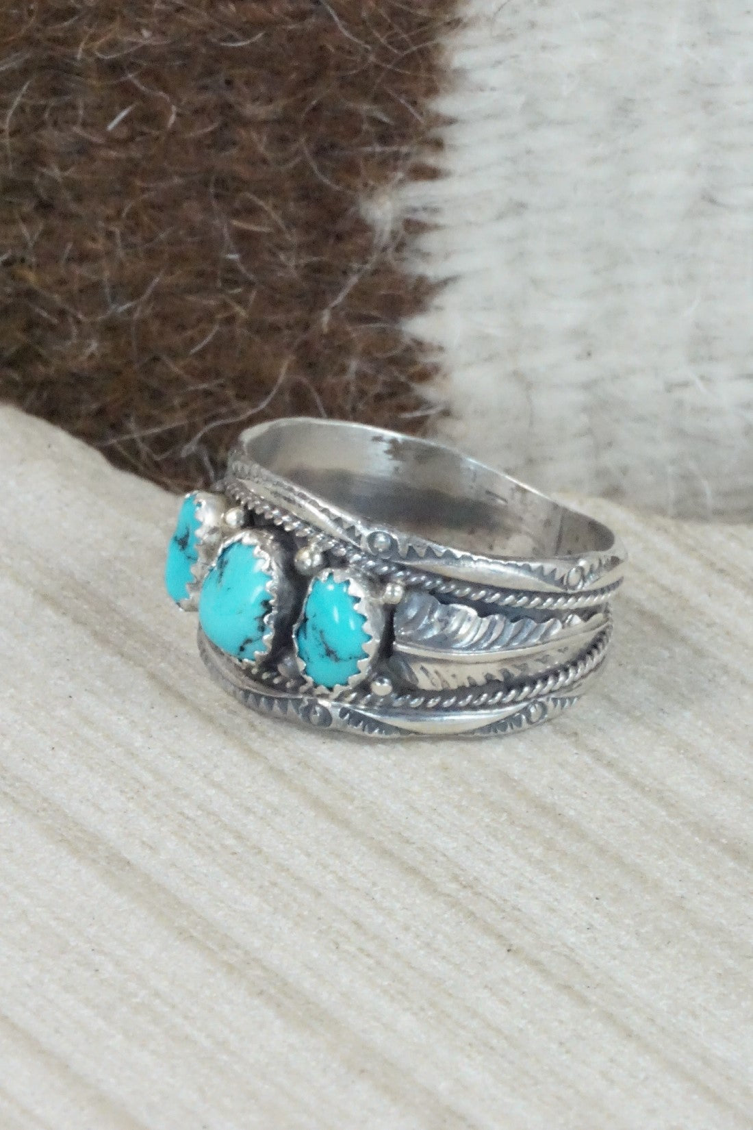 Turquoise Sterling Silver Ring - Betty Begay - Size 13.75