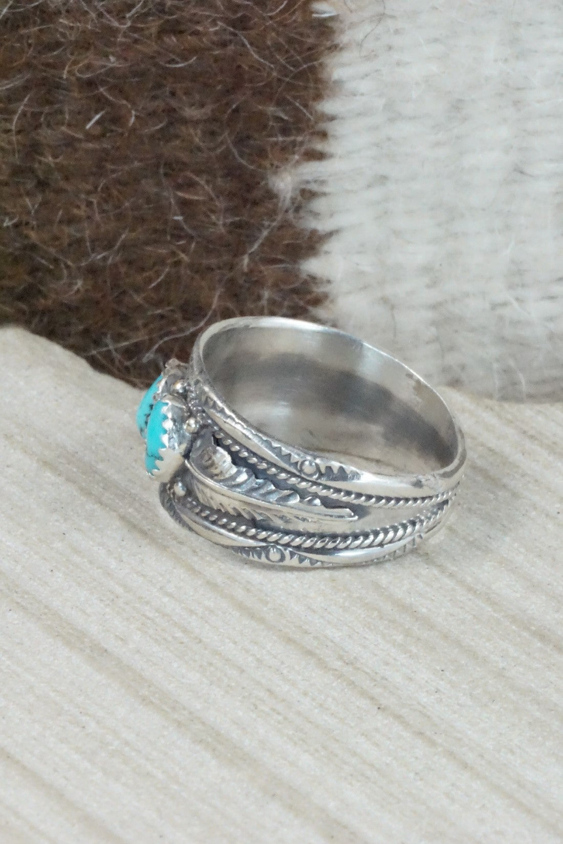 Turquoise Sterling Silver Ring - Betty Begay - Size 13.75