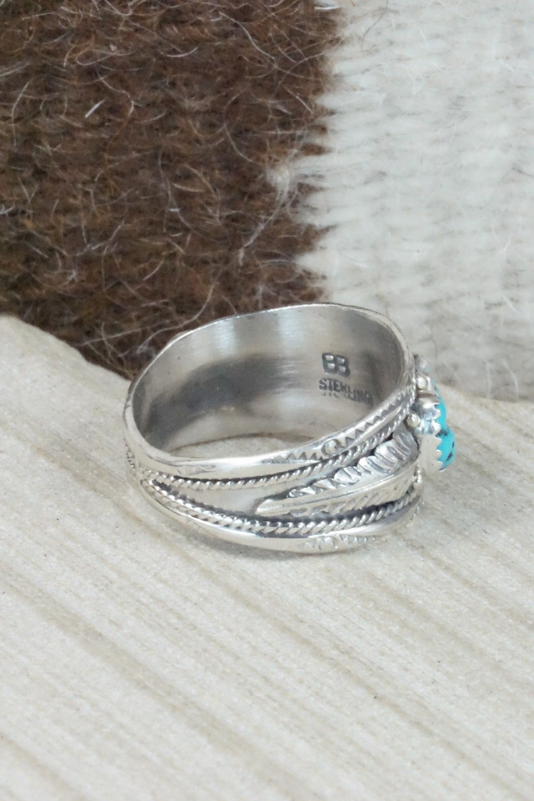 Turquoise Sterling Silver Ring - Betty Begay - Size 13.75