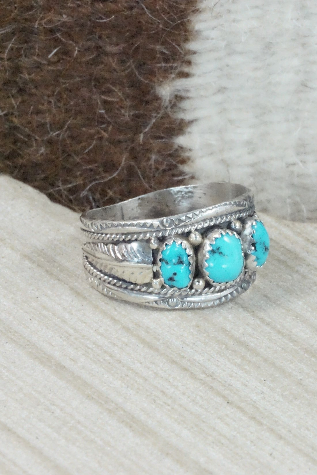Turquoise Sterling Silver Ring - Betty Begay - Size 13.75