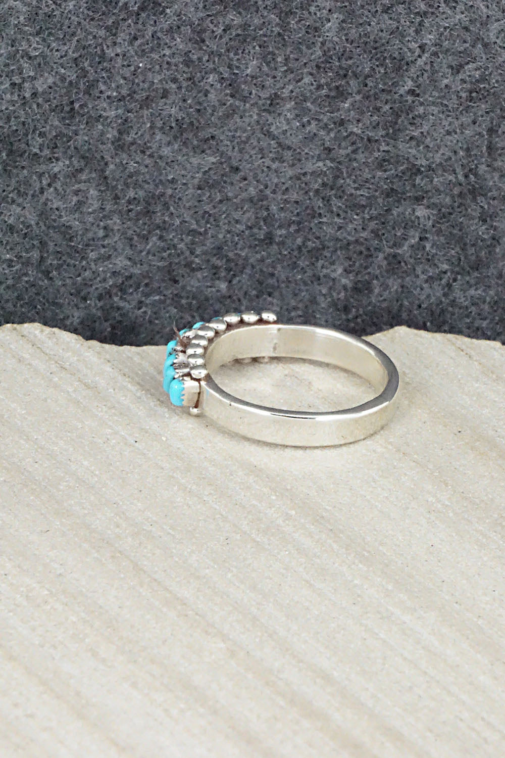 Turquoise & Sterling Silver Ring - Irma Unkestine - Size 8