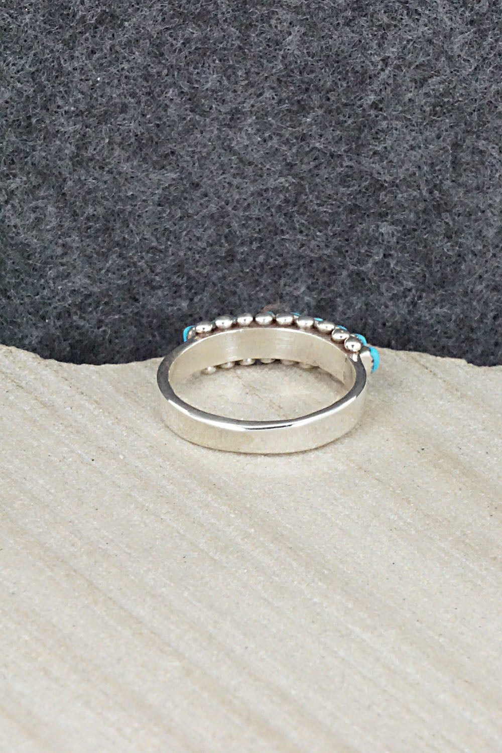 Turquoise & Sterling Silver Ring - Irma Unkestine - Size 8