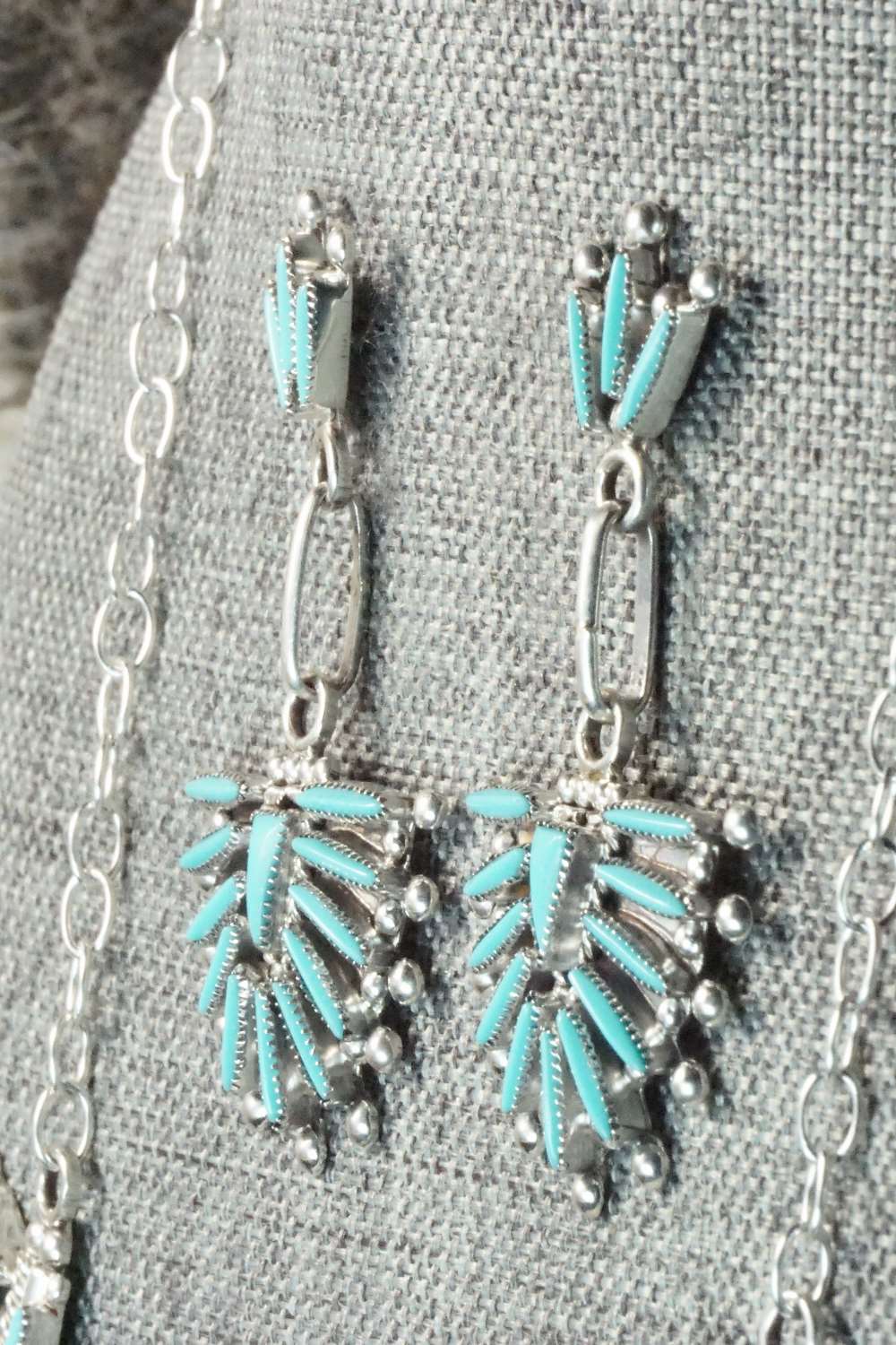 Turquoise & Sterling Silver Jewelry Set - Cordelia Waatsa