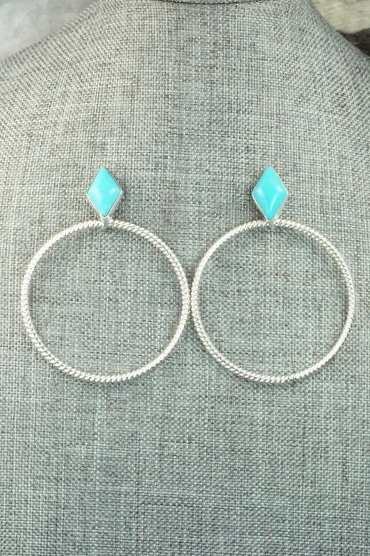Turquoise & Sterling Silver Earrings - Verley Betone
