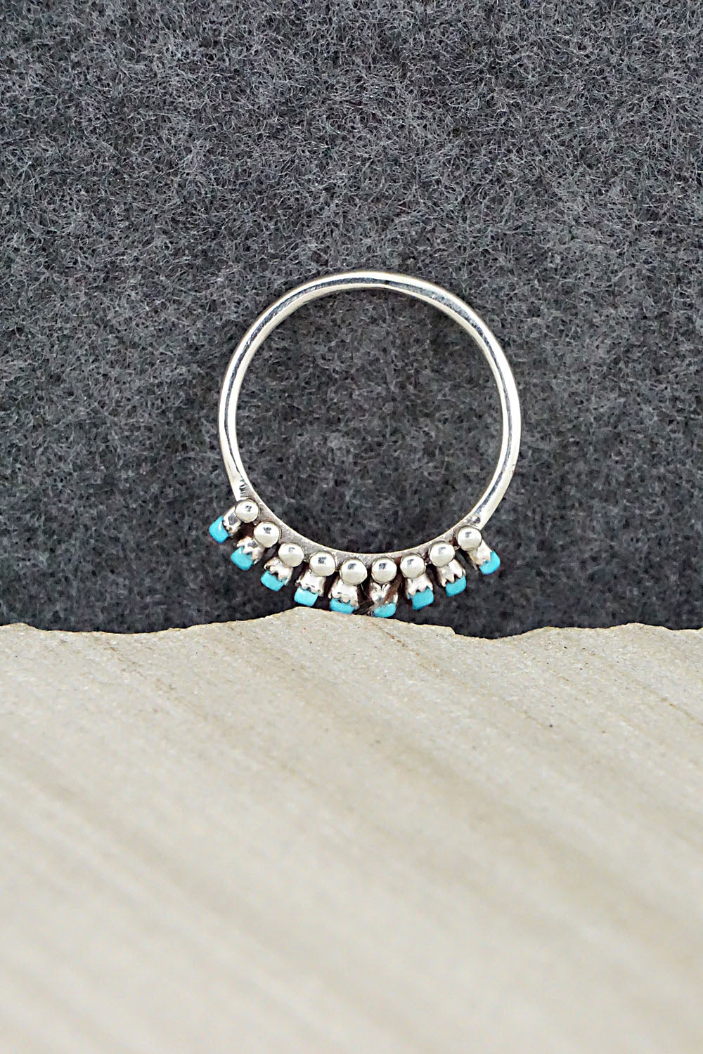 Turquoise & Sterling Silver Ring - Irma Unkestine - Size 7.25