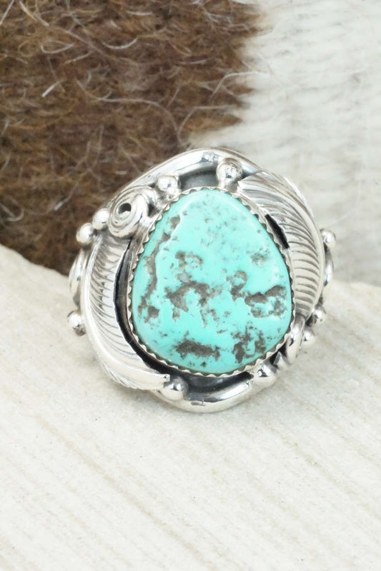 Turquoise & Sterling Silver Ring - Darrell Morgan - Size 9.25