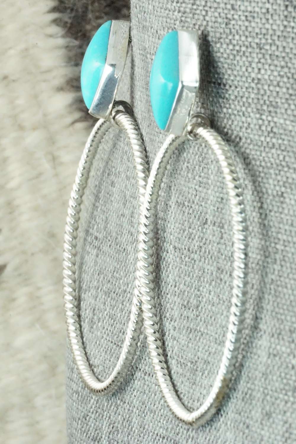 Turquoise & Sterling Silver Earrings - Verley Betone