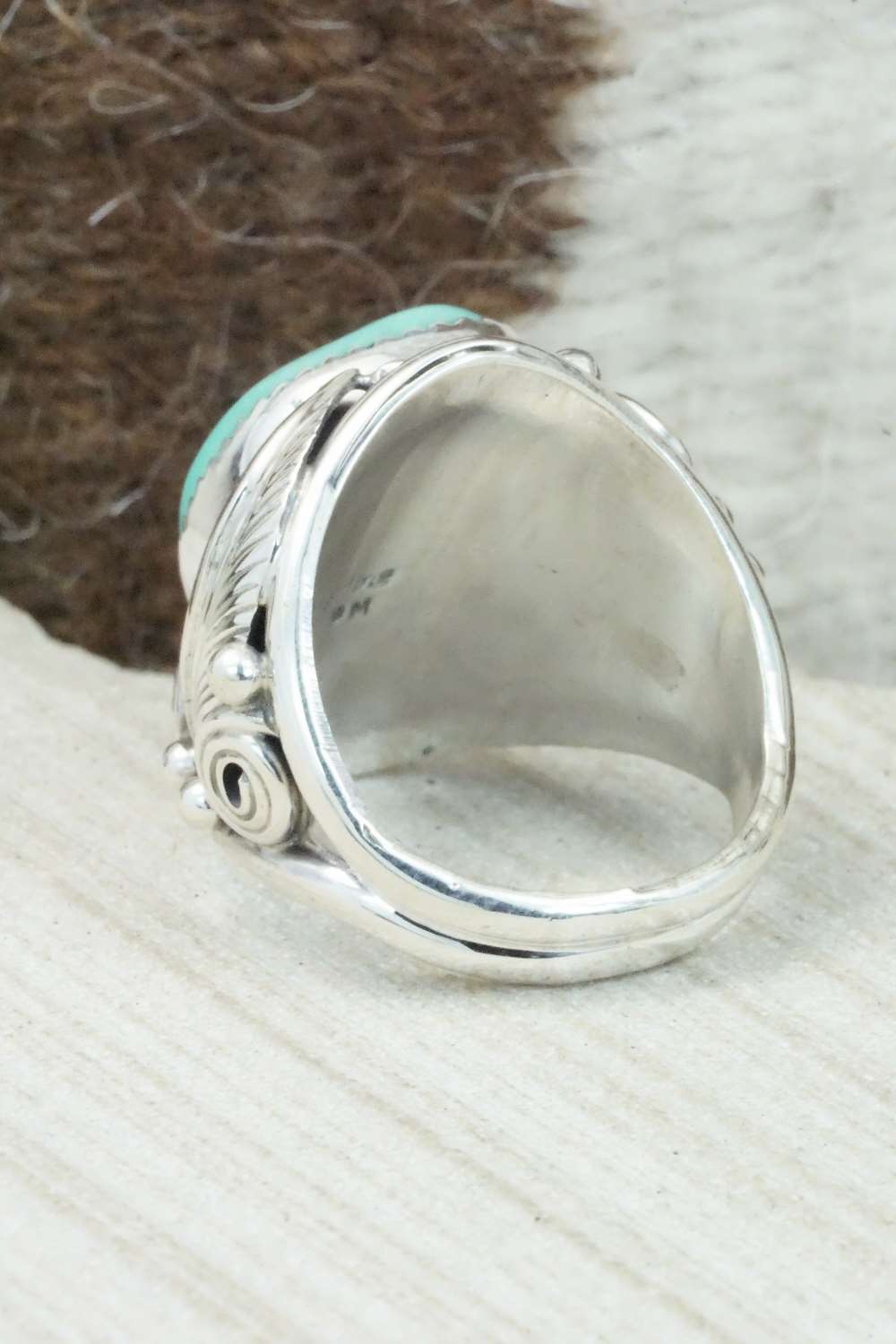 Turquoise & Sterling Silver Ring - Darrell Morgan - Size 10