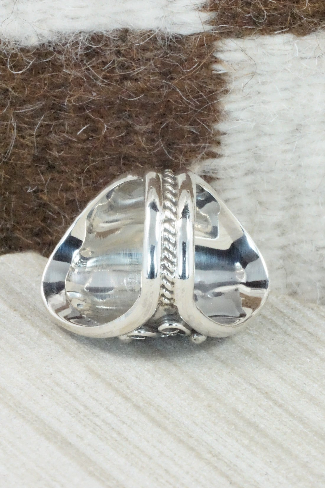 Turquoise & Sterling Silver Ring - Calvin Belin - Size 10.5