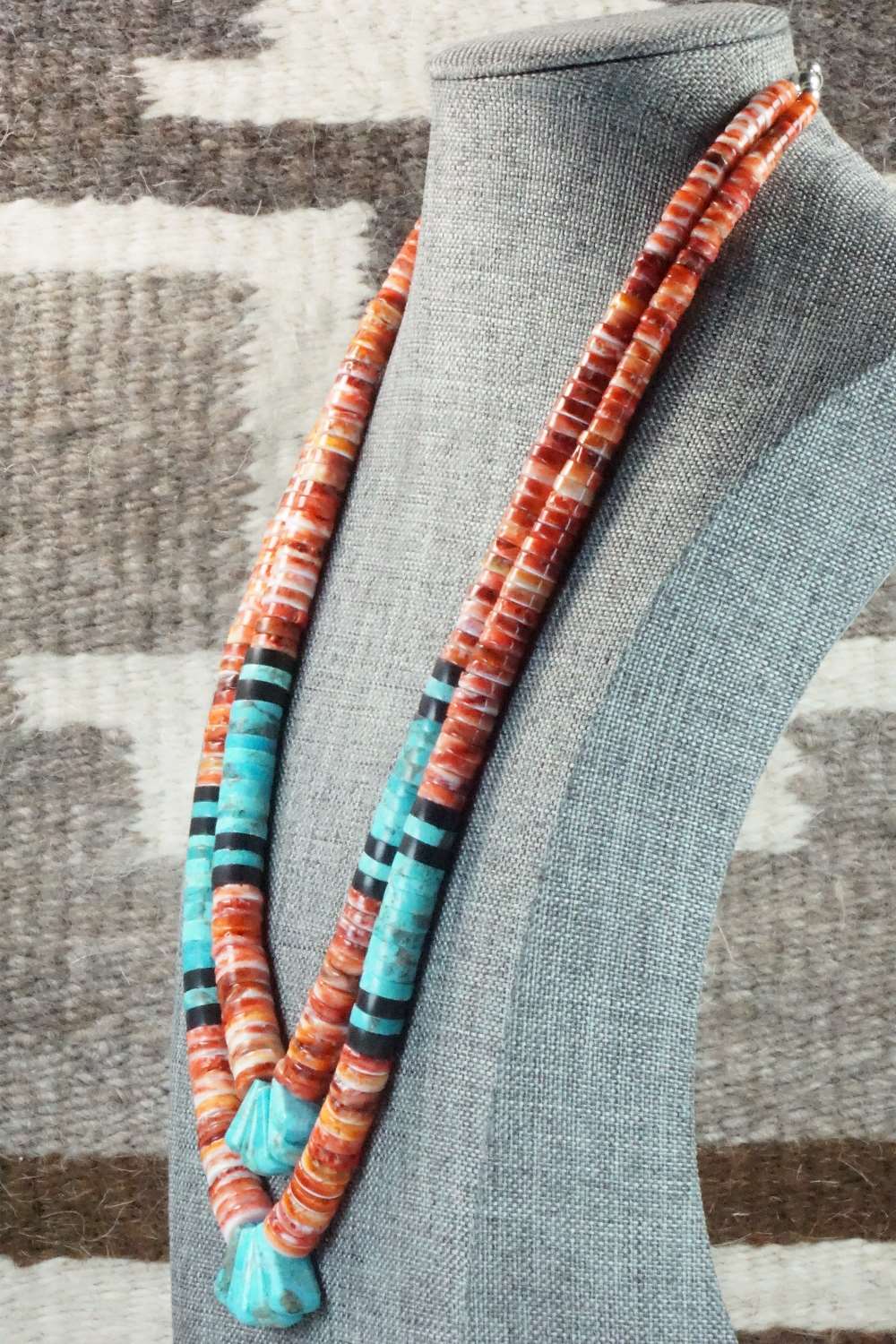 Turquoise & Spiny Oyster Necklace - Lupe Lovato