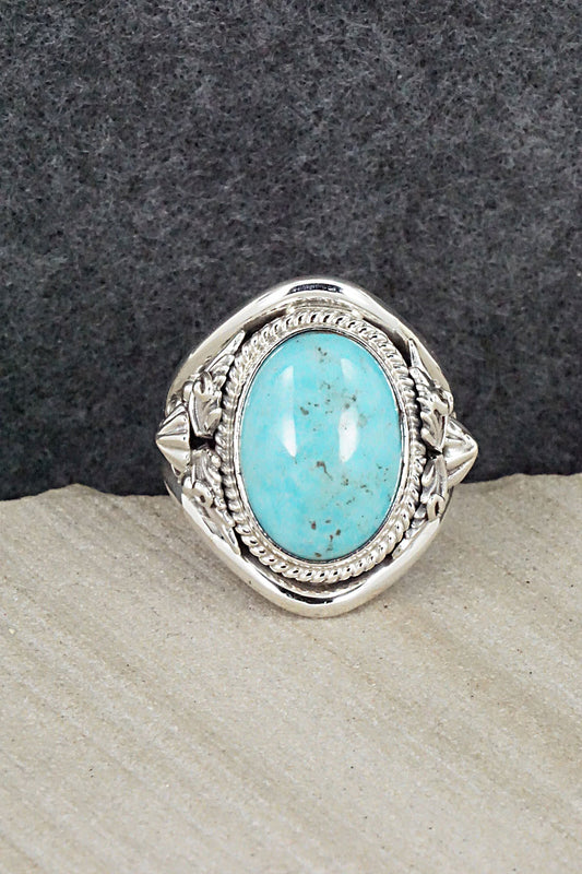 Turquoise & Sterling Silver Ring - Bobby Platero - Size 10