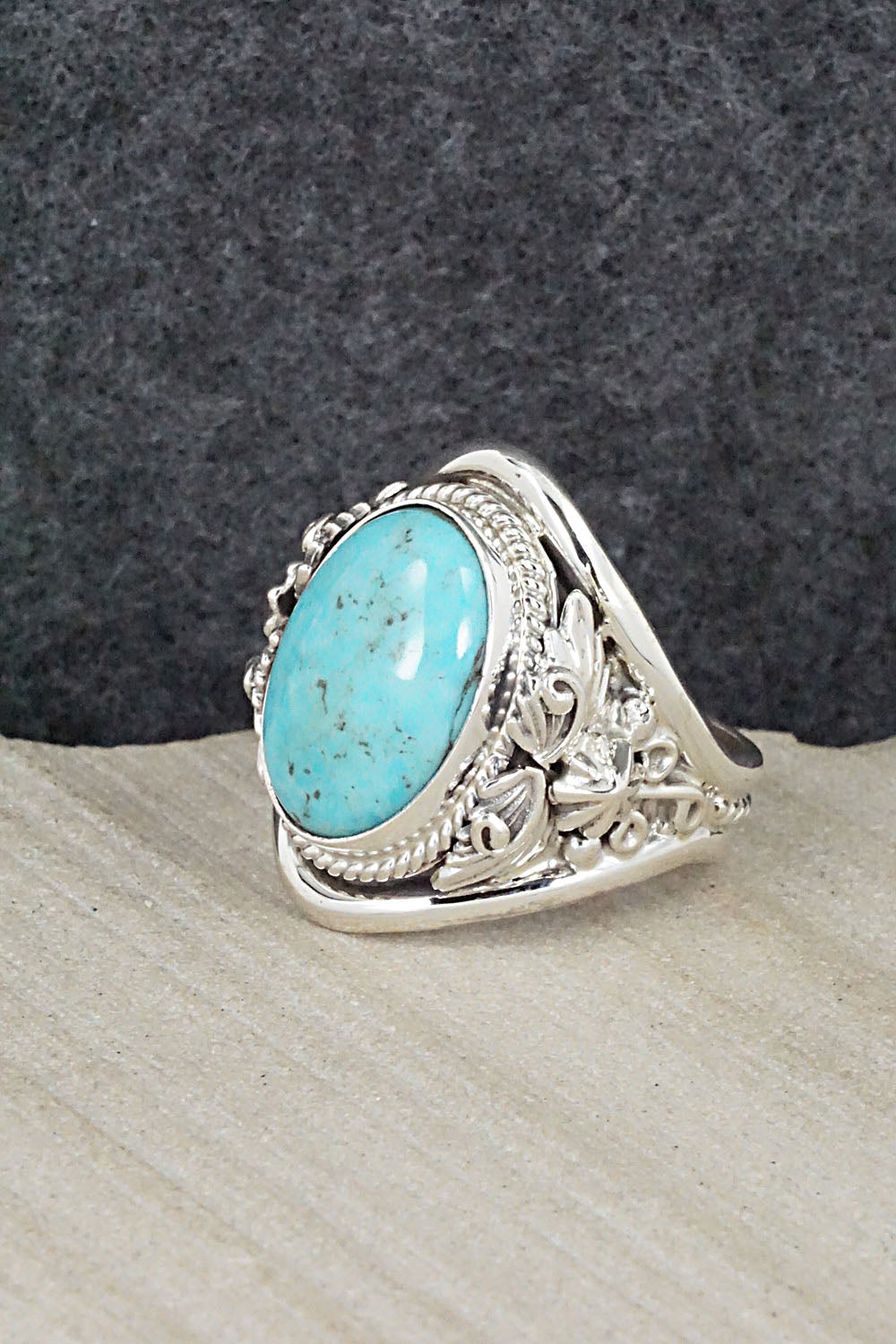 Turquoise & Sterling Silver Ring - Bobby Platero - Size 10