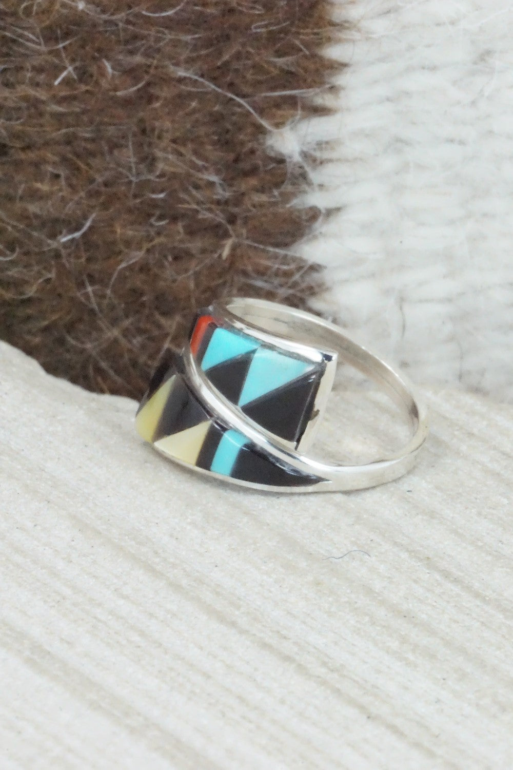 Multi Stone & Sterling Silver Ring - Cena Zuni - Size 6