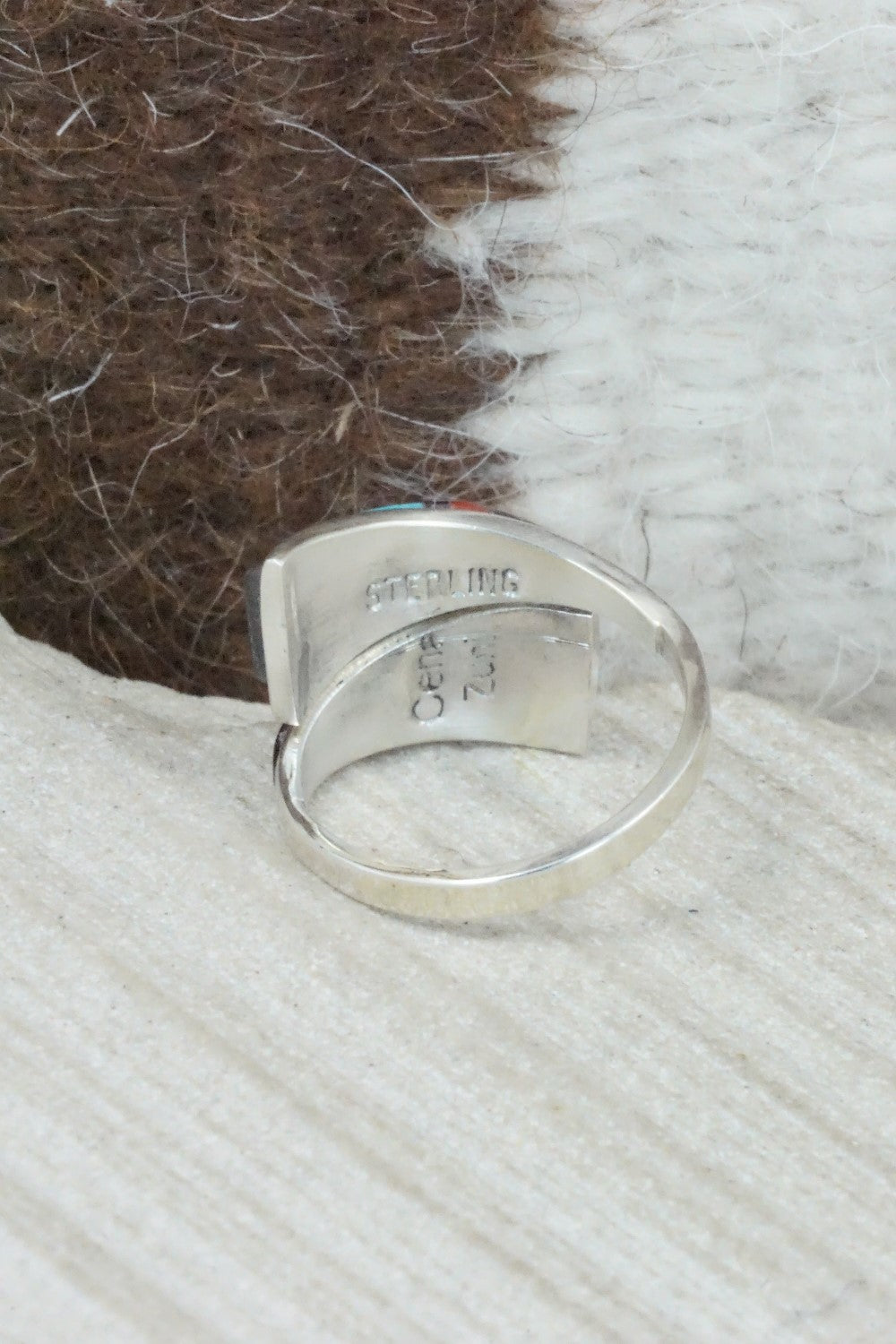 Multi Stone & Sterling Silver Ring - Cena Zuni - Size 6