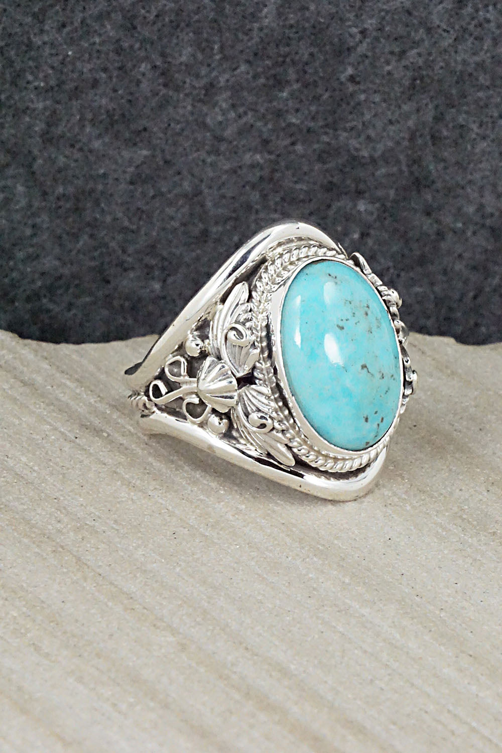 Turquoise & Sterling Silver Ring - Bobby Platero - Size 10