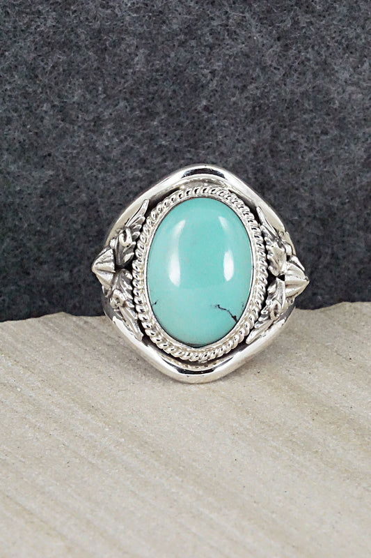 Turquoise & Sterling Silver Ring - Bobby Platero - Size 11