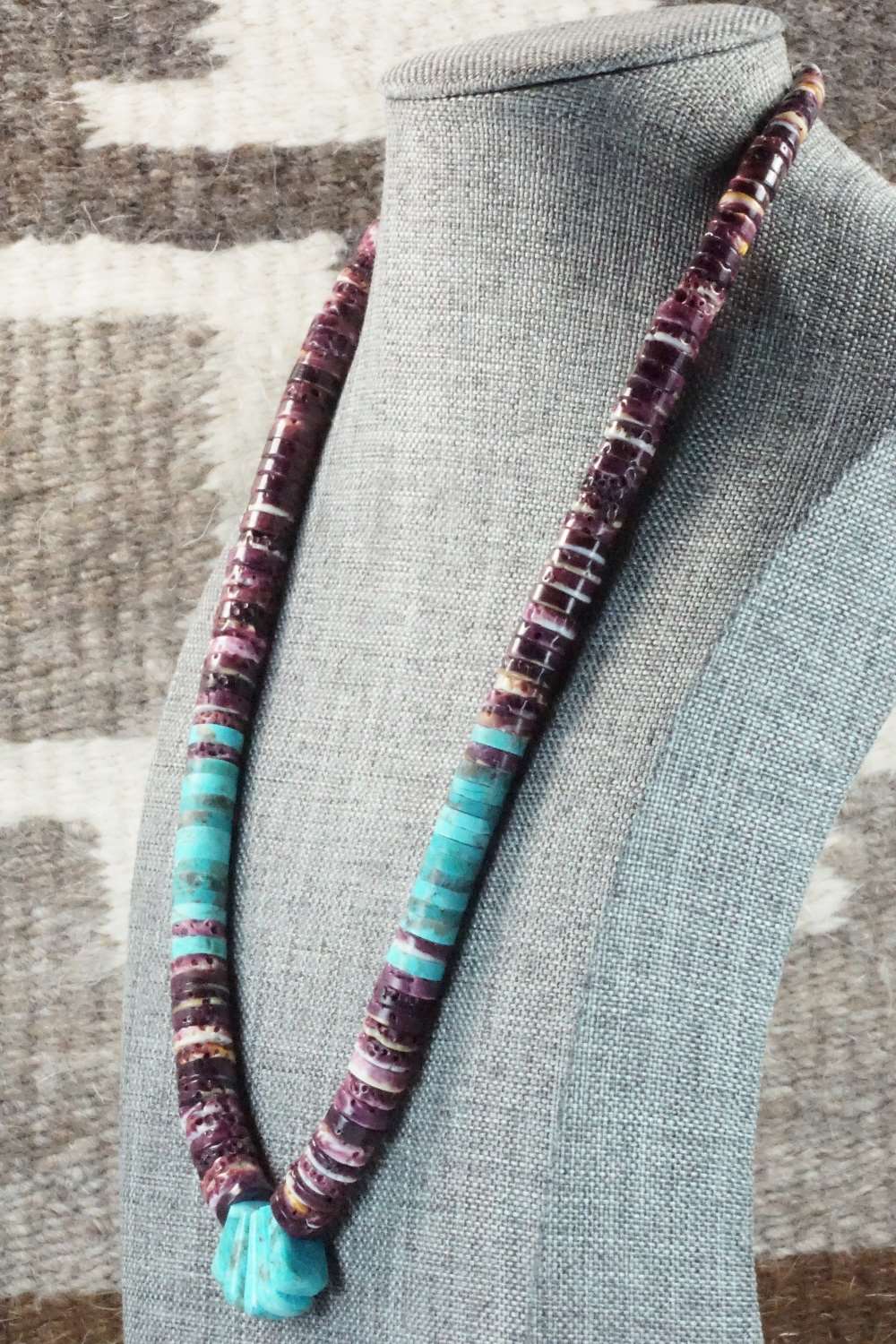 Spiny Oyster & Turquoise Necklace - Lupe Lovato
