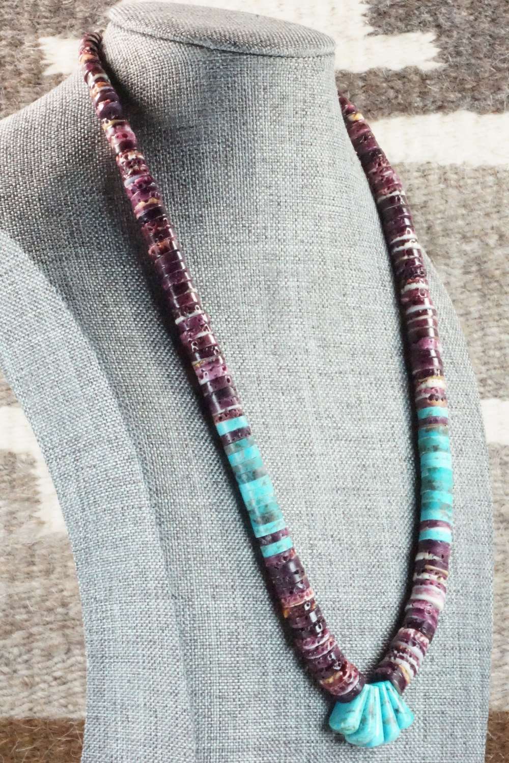 Spiny Oyster & Turquoise Necklace - Lupe Lovato