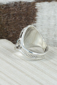 Turquoise & Sterling Silver Ring - Calvin Belin - Size 13.5