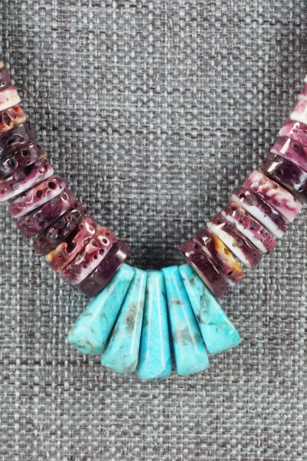 Spiny Oyster & Turquoise Necklace - Lupe Lovato