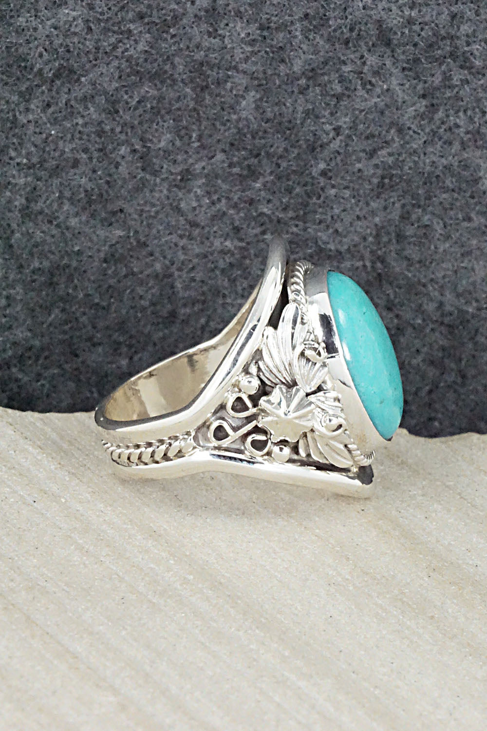 Turquoise & Sterling Silver Ring - Bobby Platero - Size 11