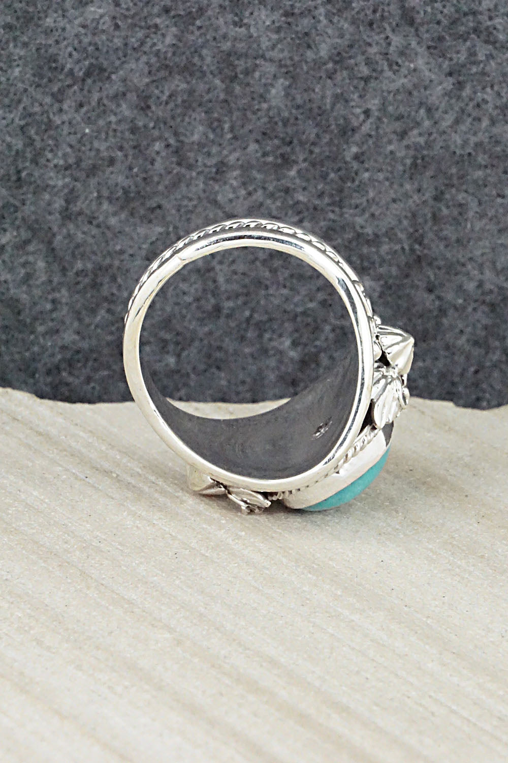 Turquoise & Sterling Silver Ring - Bobby Platero - Size 11