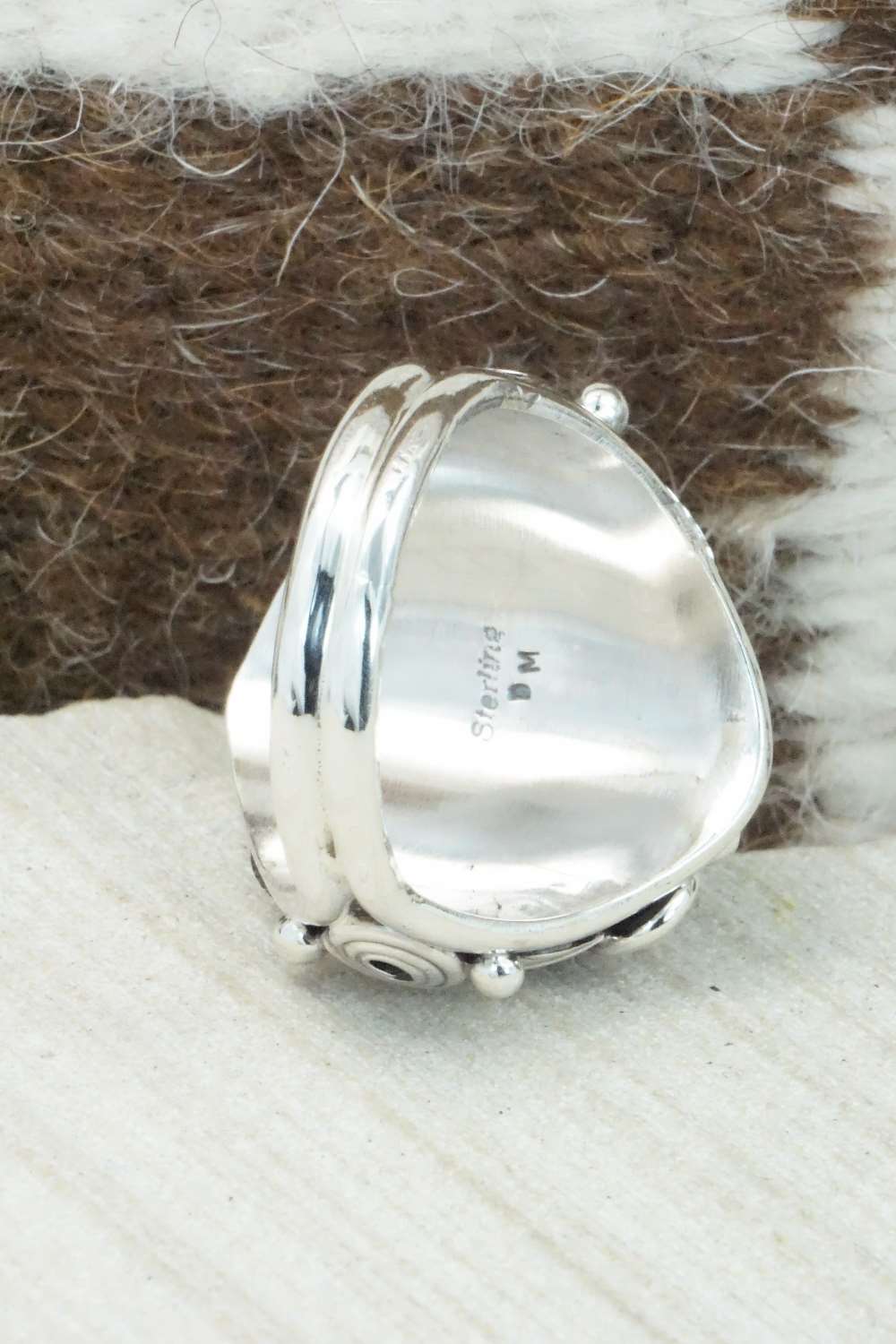 Turquoise & Sterling Silver Ring - Darrell Morgan - Size 12.5