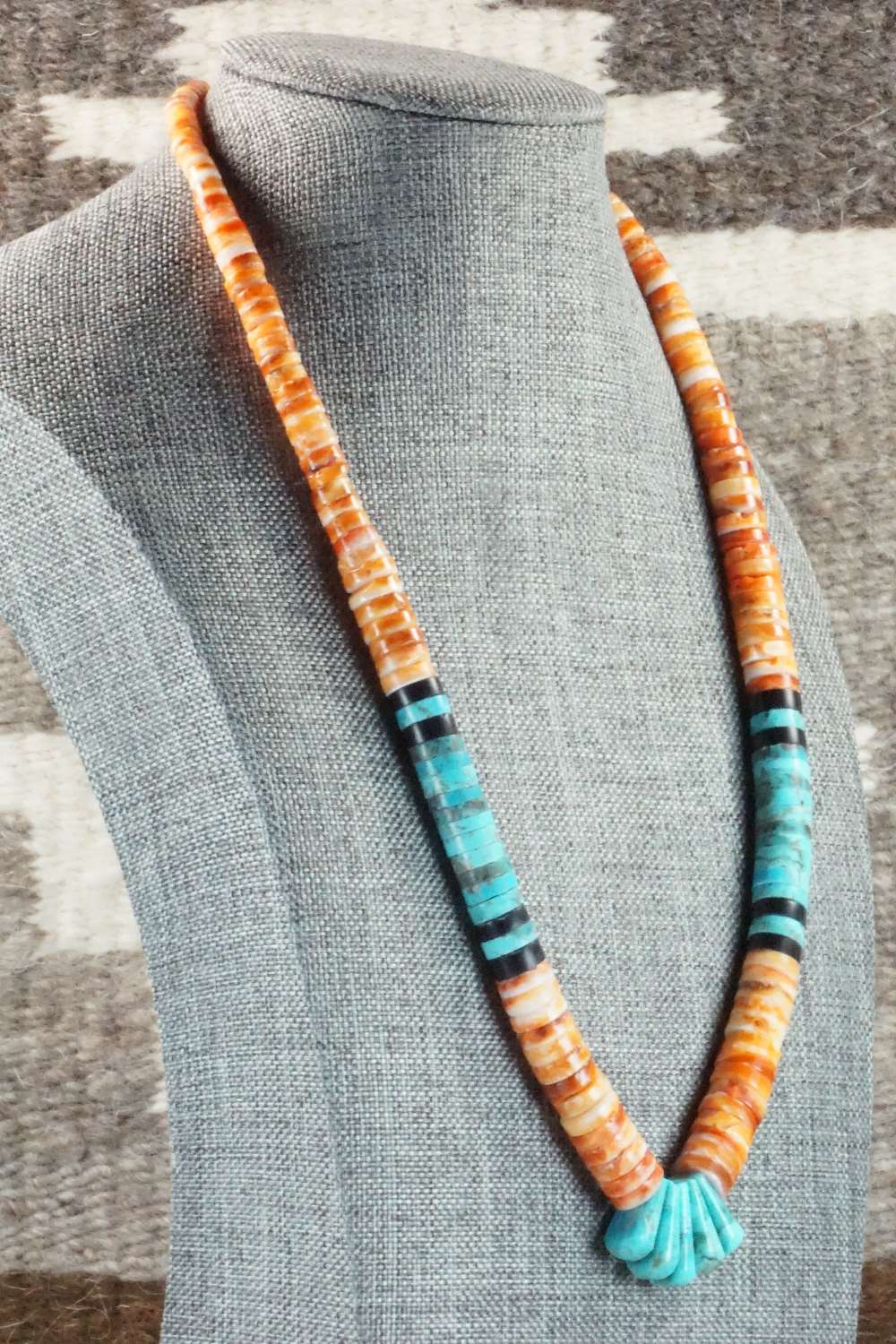 Spiny Oyster & Turquoise Necklace - Lupe Lovato