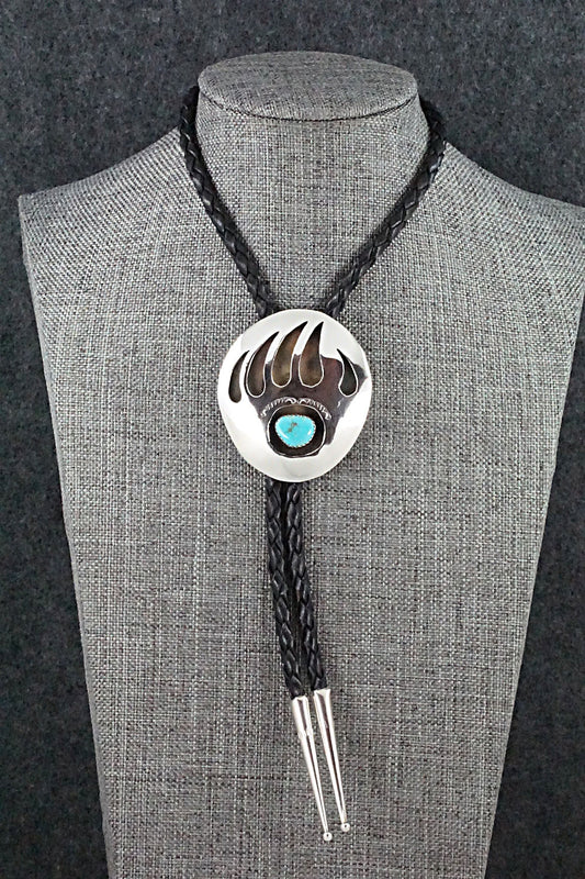 Turquoise & Sterling Silver Bolo Tie - Pearlene Spencer