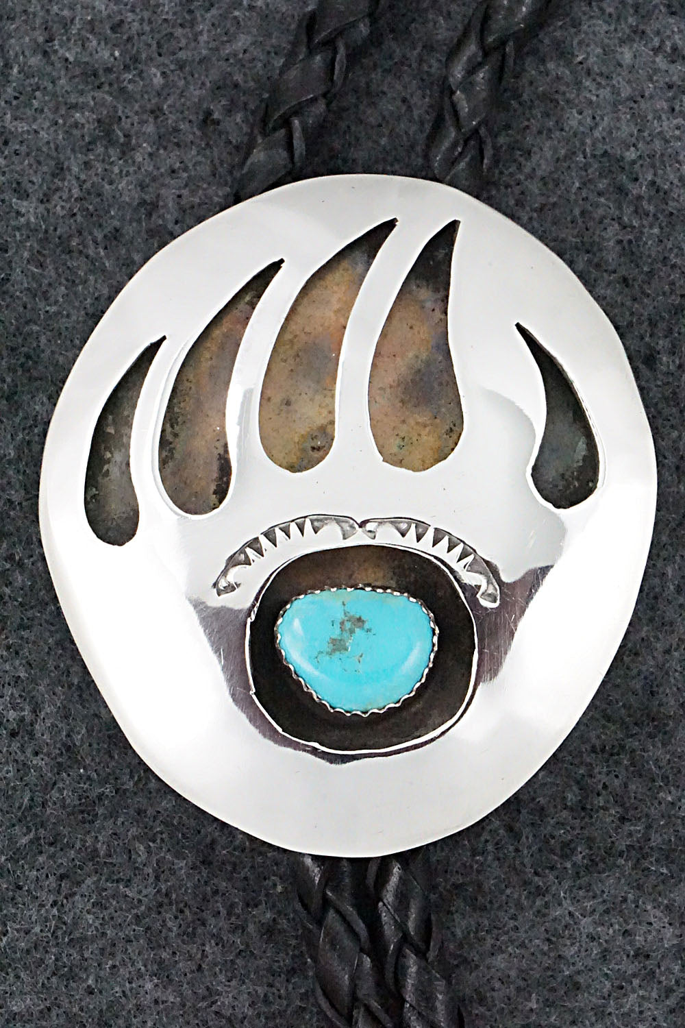 Turquoise & Sterling Silver Bolo Tie - Pearlene Spencer