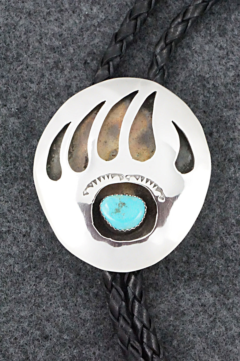 Turquoise & Sterling Silver Bolo Tie - Pearlene Spencer