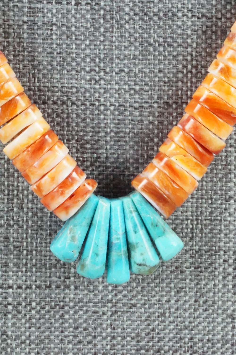 Spiny Oyster & Turquoise Necklace - Lupe Lovato