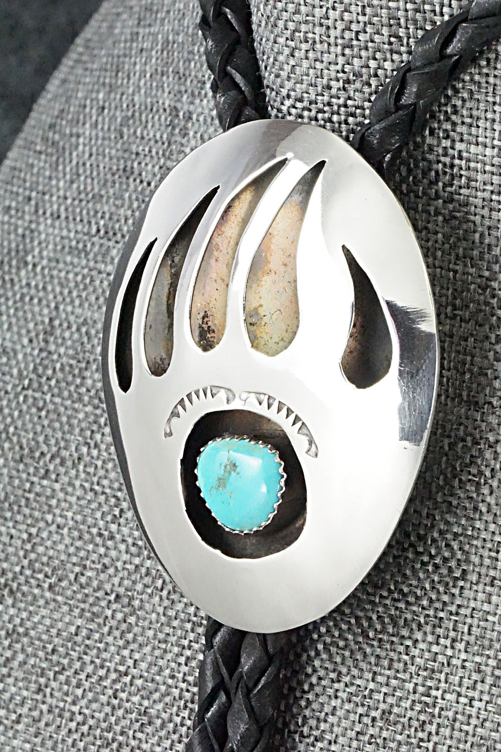Turquoise & Sterling Silver Bolo Tie - Pearlene Spencer