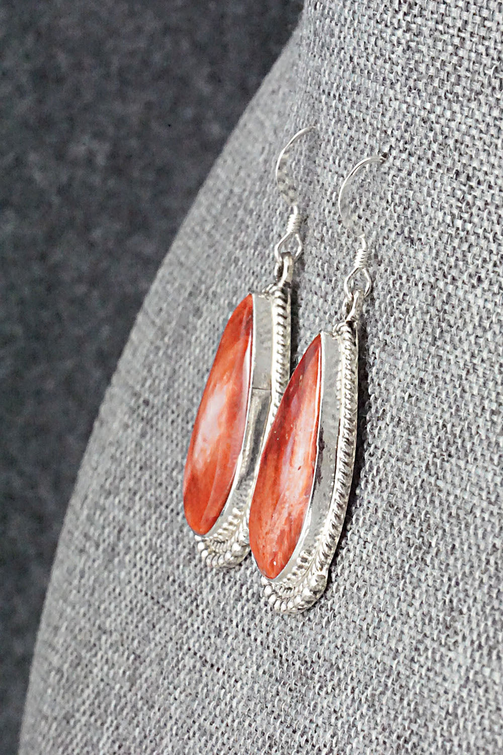 Spiny Oyster & Sterling Silver Earrings - Sharon McCarthy