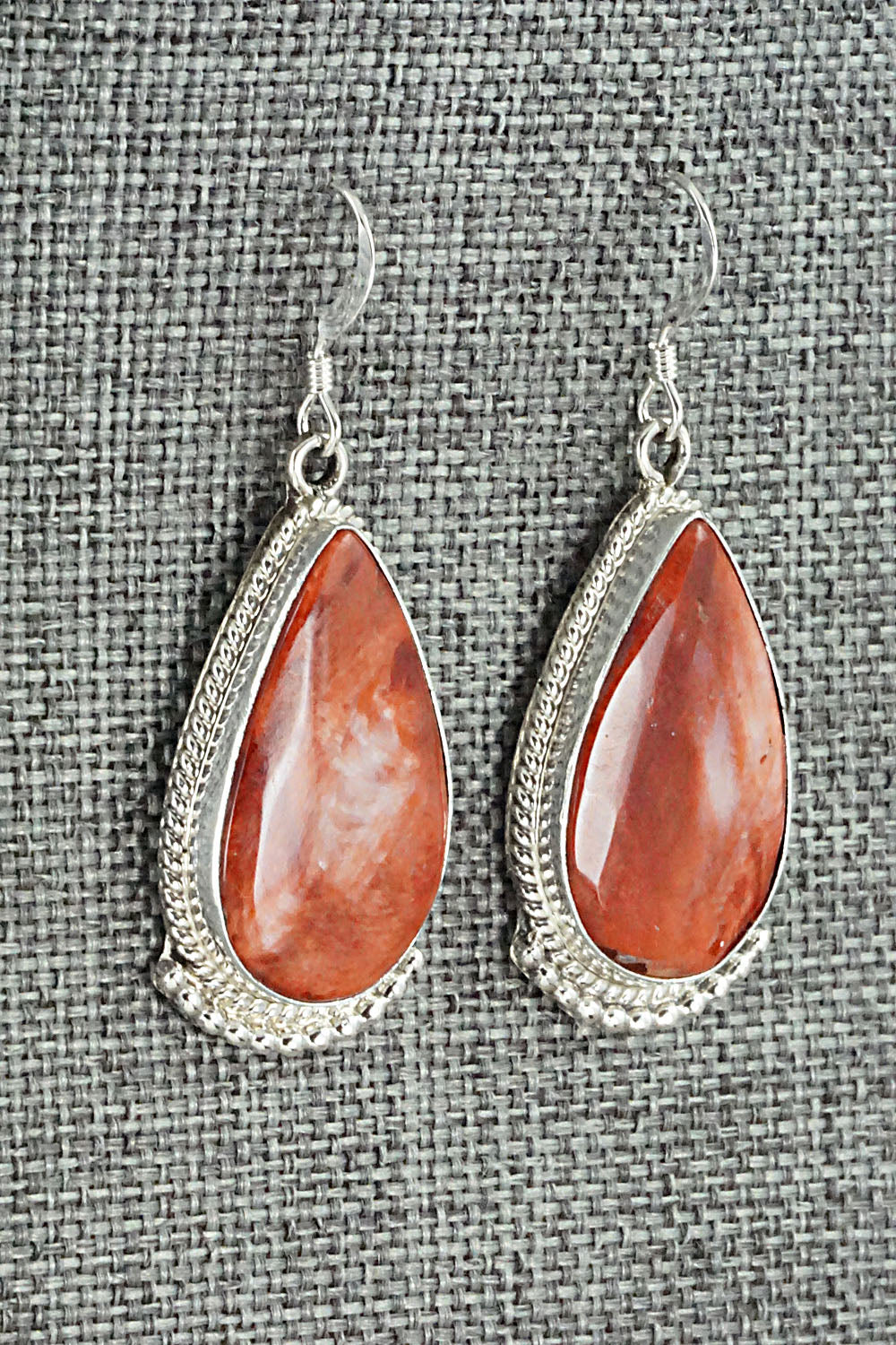 Spiny Oyster & Sterling Silver Earrings - Sharon McCarthy