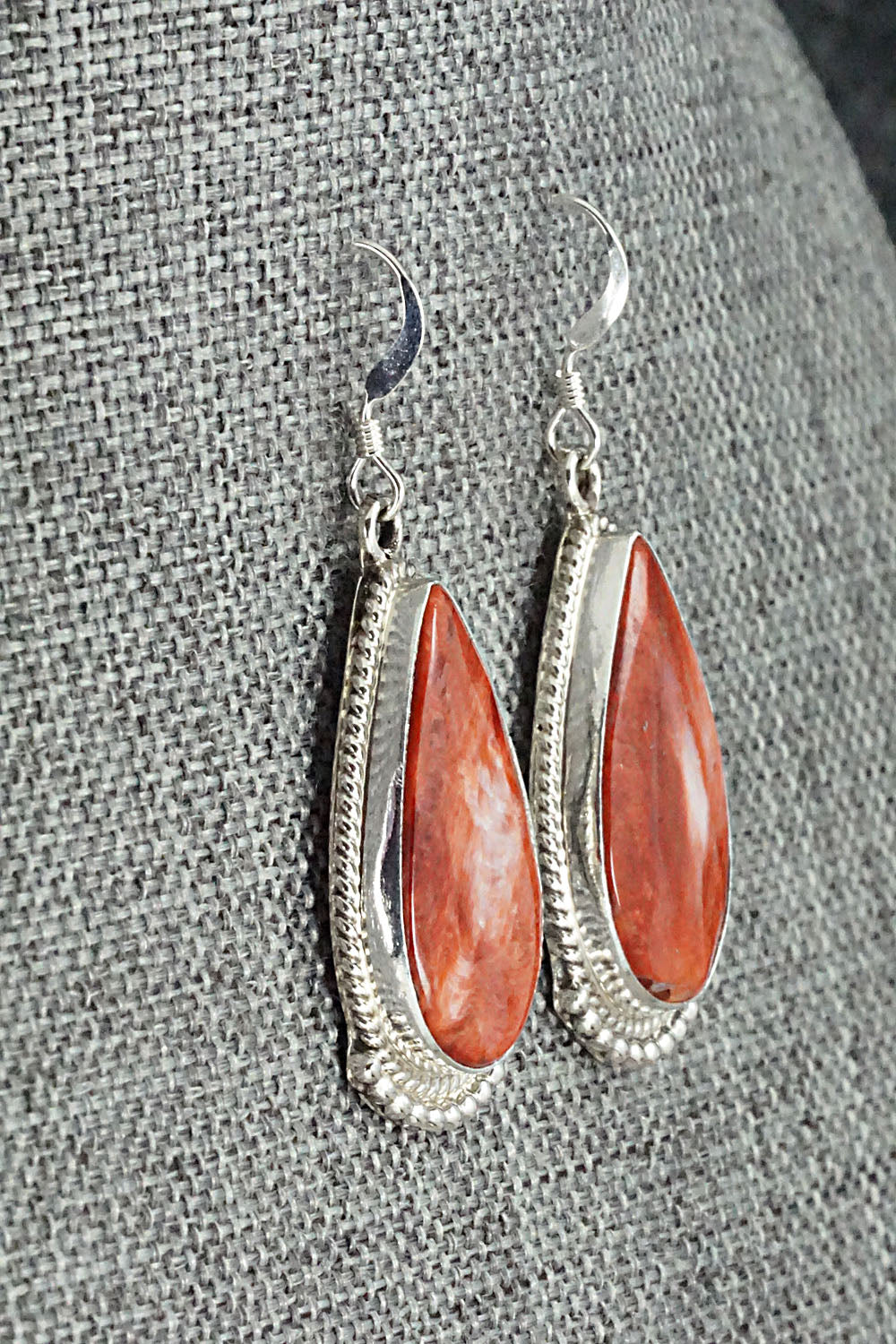Spiny Oyster & Sterling Silver Earrings - Sharon McCarthy