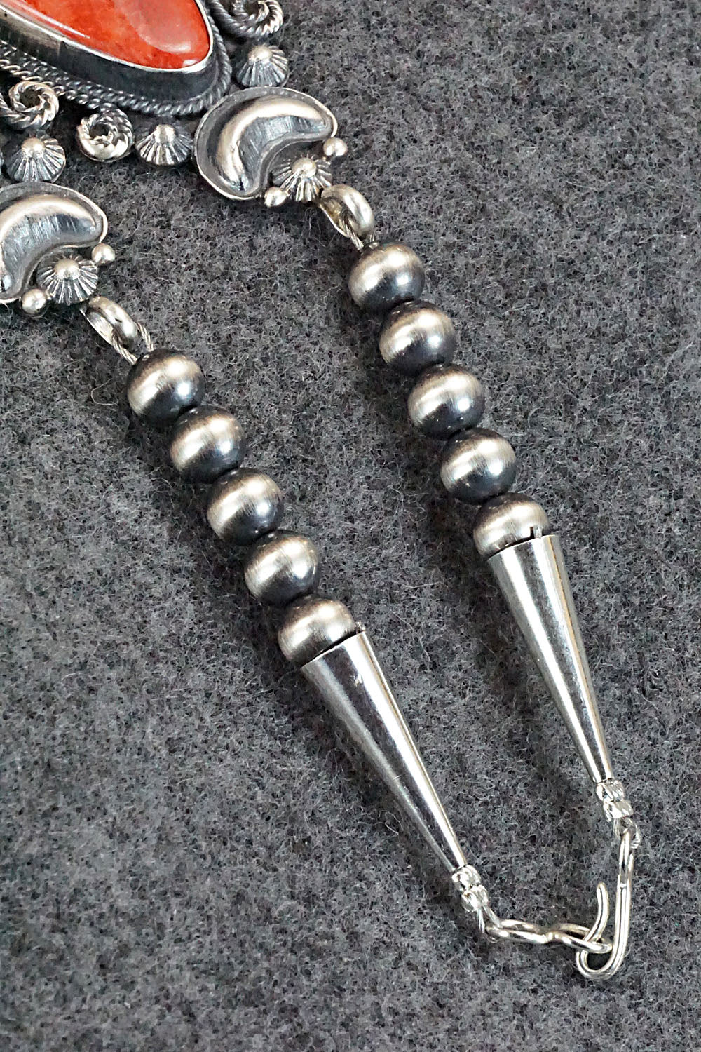 Turquoise, Spiny Oyster & Sterling Silver Necklace - Derrick Gordon
