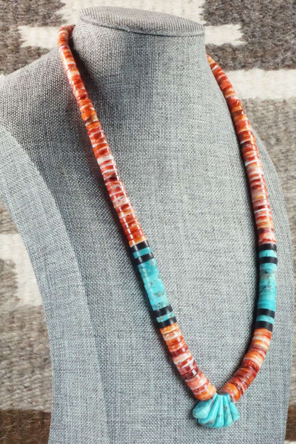 Spiny Oyster & Turquoise Necklace - Lupe Lovato