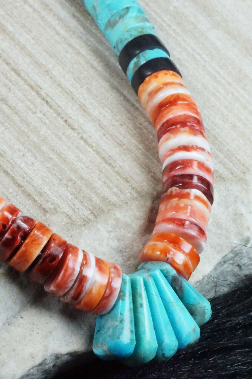 Spiny Oyster & Turquoise Necklace - Lupe Lovato
