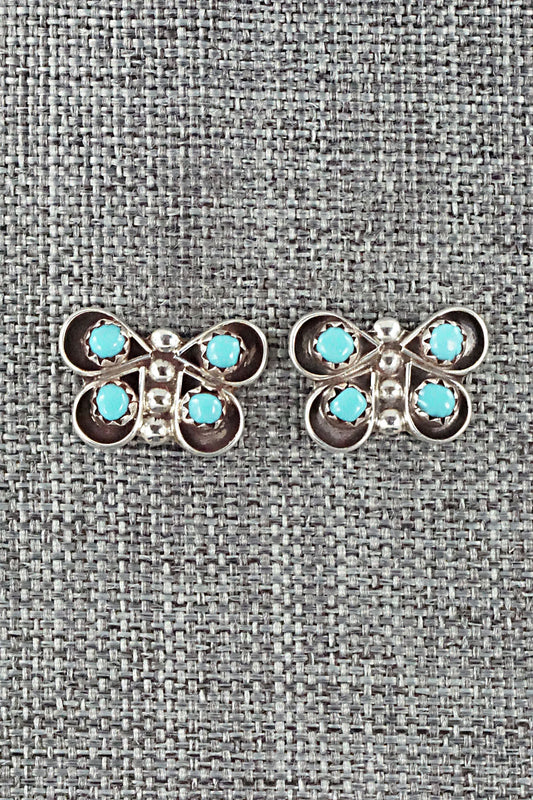Turquoise & Sterling Silver Earrings - Gloria Lonasee