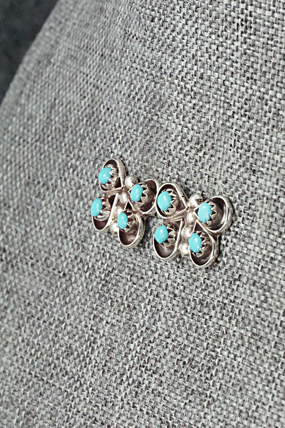Turquoise & Sterling Silver Earrings - Gloria Lonasee